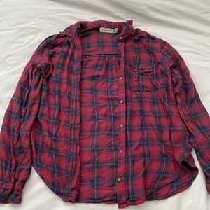 Red and blue Abercrombie and Fitch  flannel